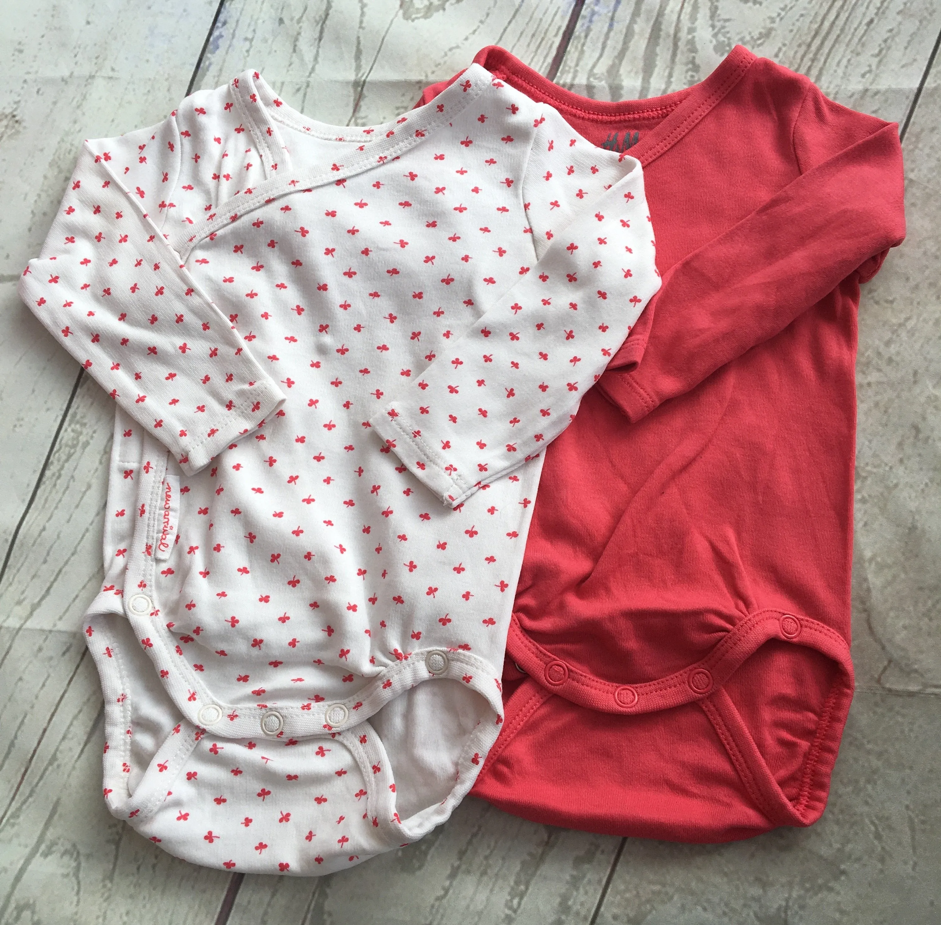 1-2 Months Wrapover Bodysuits x2 Unworn