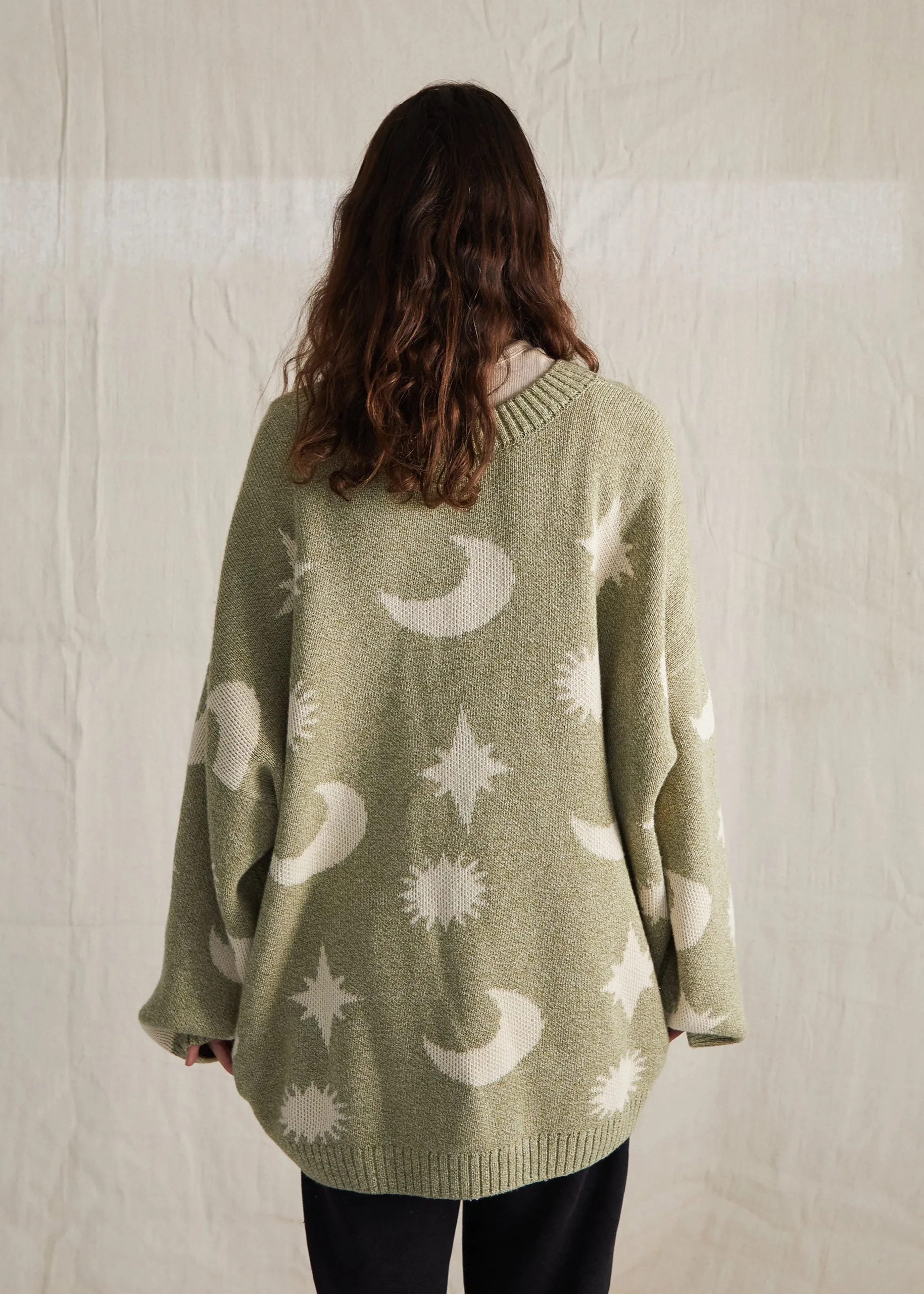 Adult Moon Sweater - Nordic Green