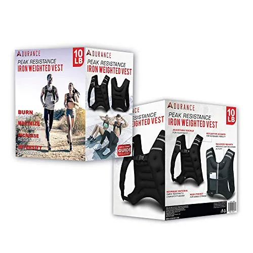 Adurance Weighted Vest Workout Equipment, 10lbs Body Weight Vest for Men, Women, Kids (10 Pounds, 4.54 KG)