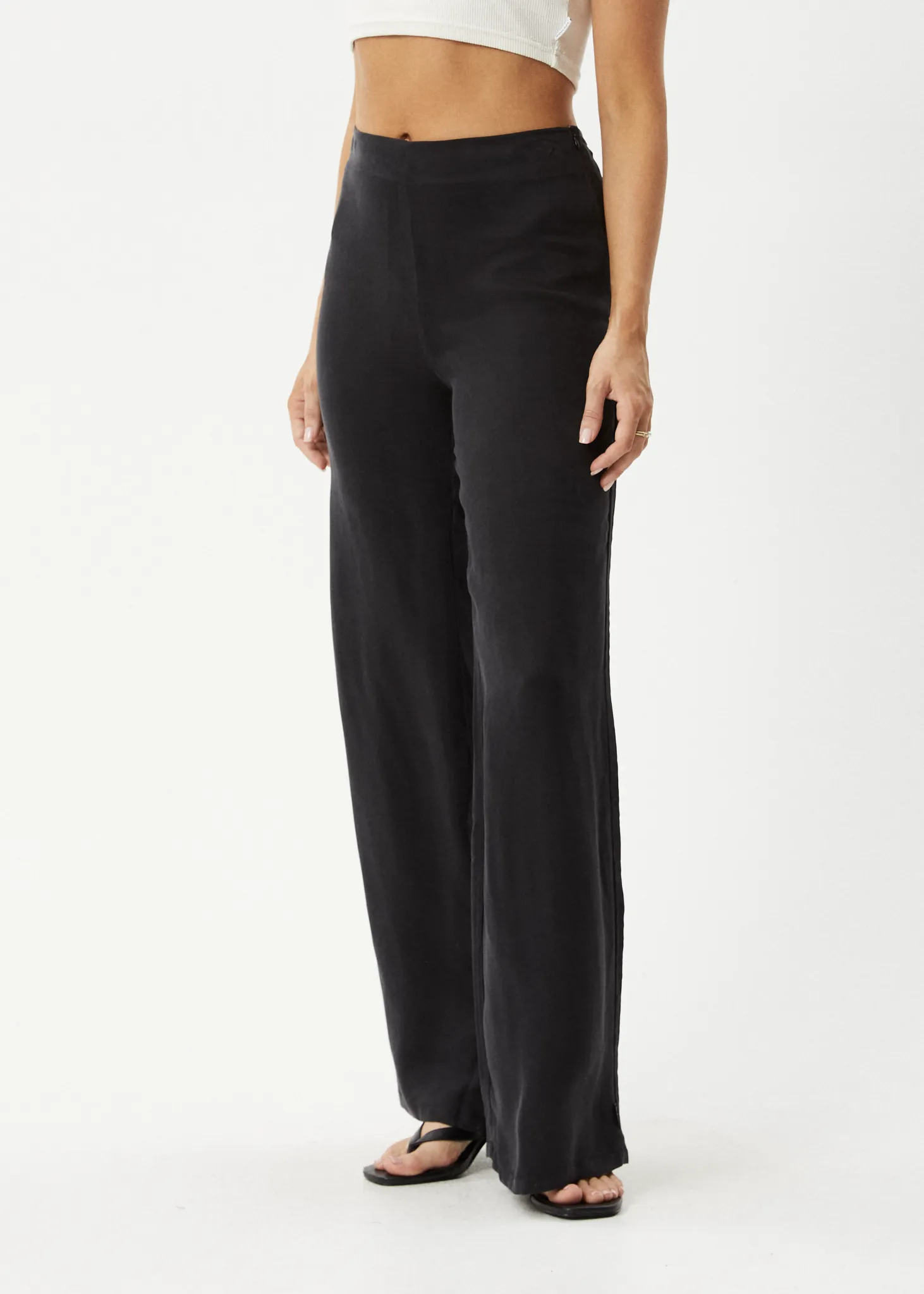 AFENDS Womens Gemma - Cupro Pants - Black