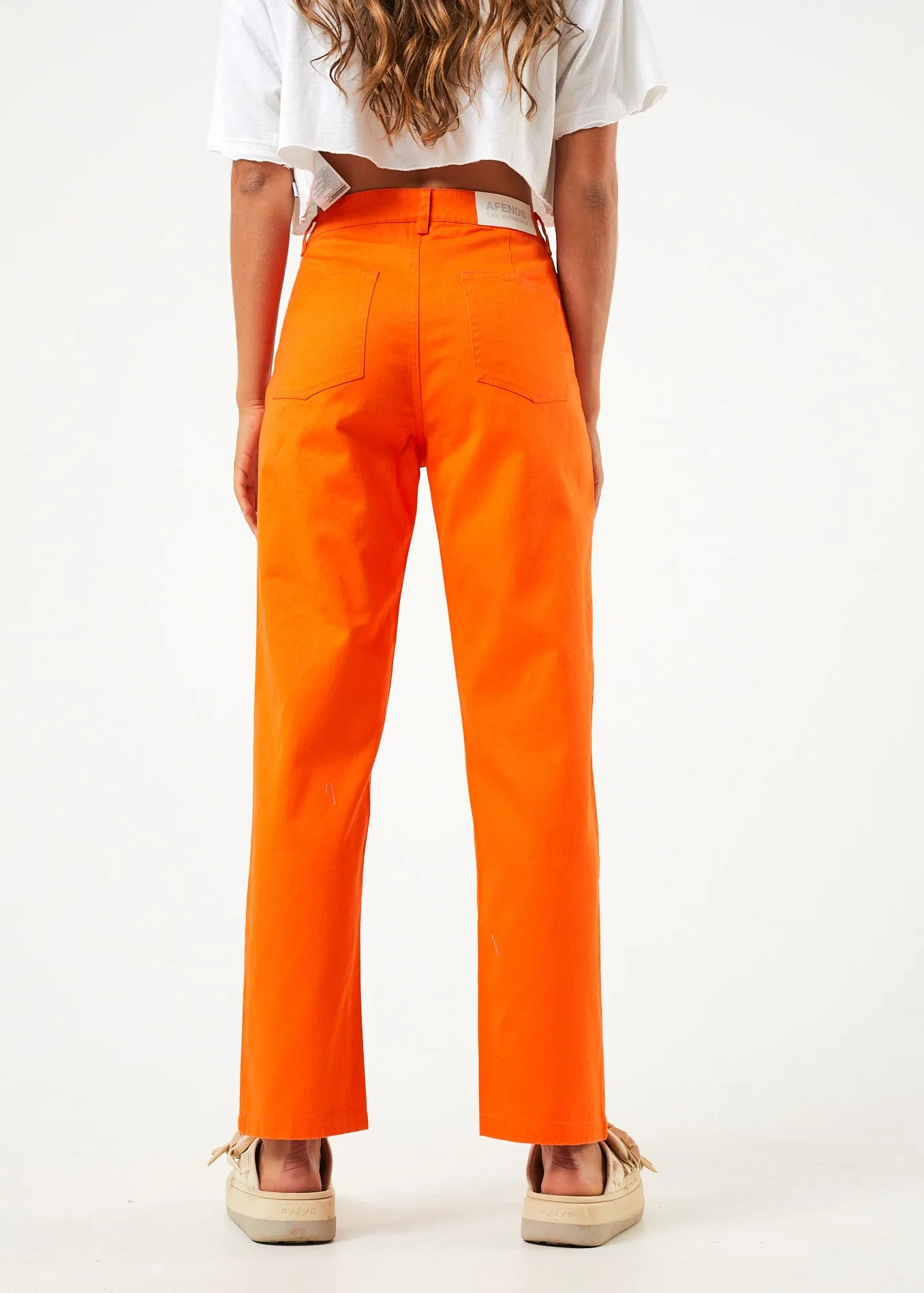 AFENDS Womens Shelby - Wide Leg Pants - Orange