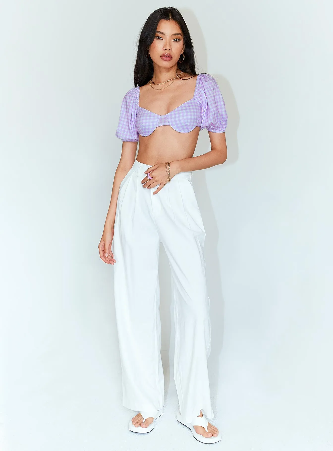 Ayla Linen Pants White Petite