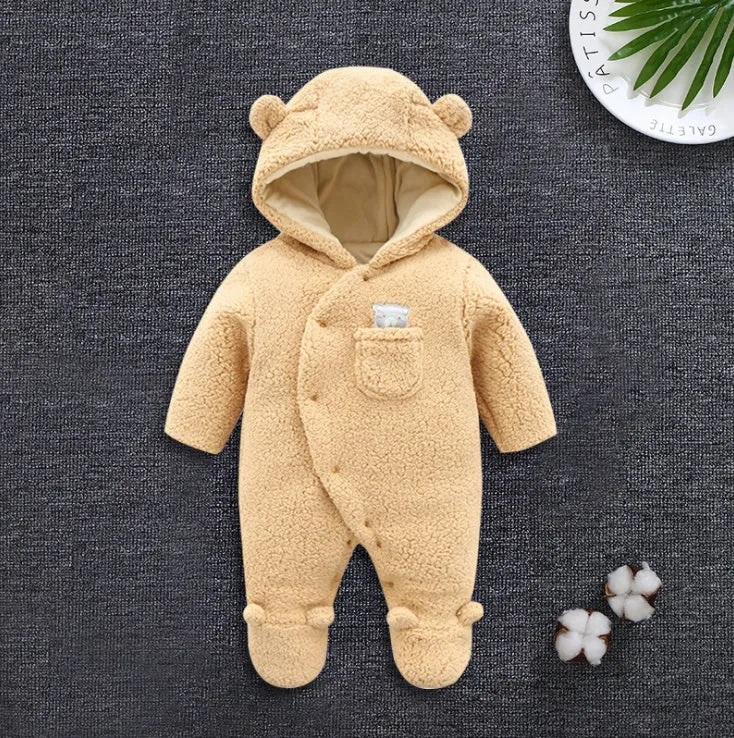 Baby clothes lamb winter cotton padded clothes baby skin thickening climb Siamese