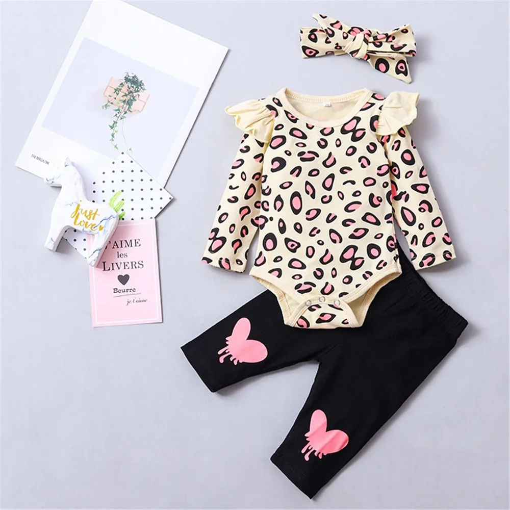 Baby Girl Winter Romper Set Floral Printed Baby Bodysuit - BTGR8450