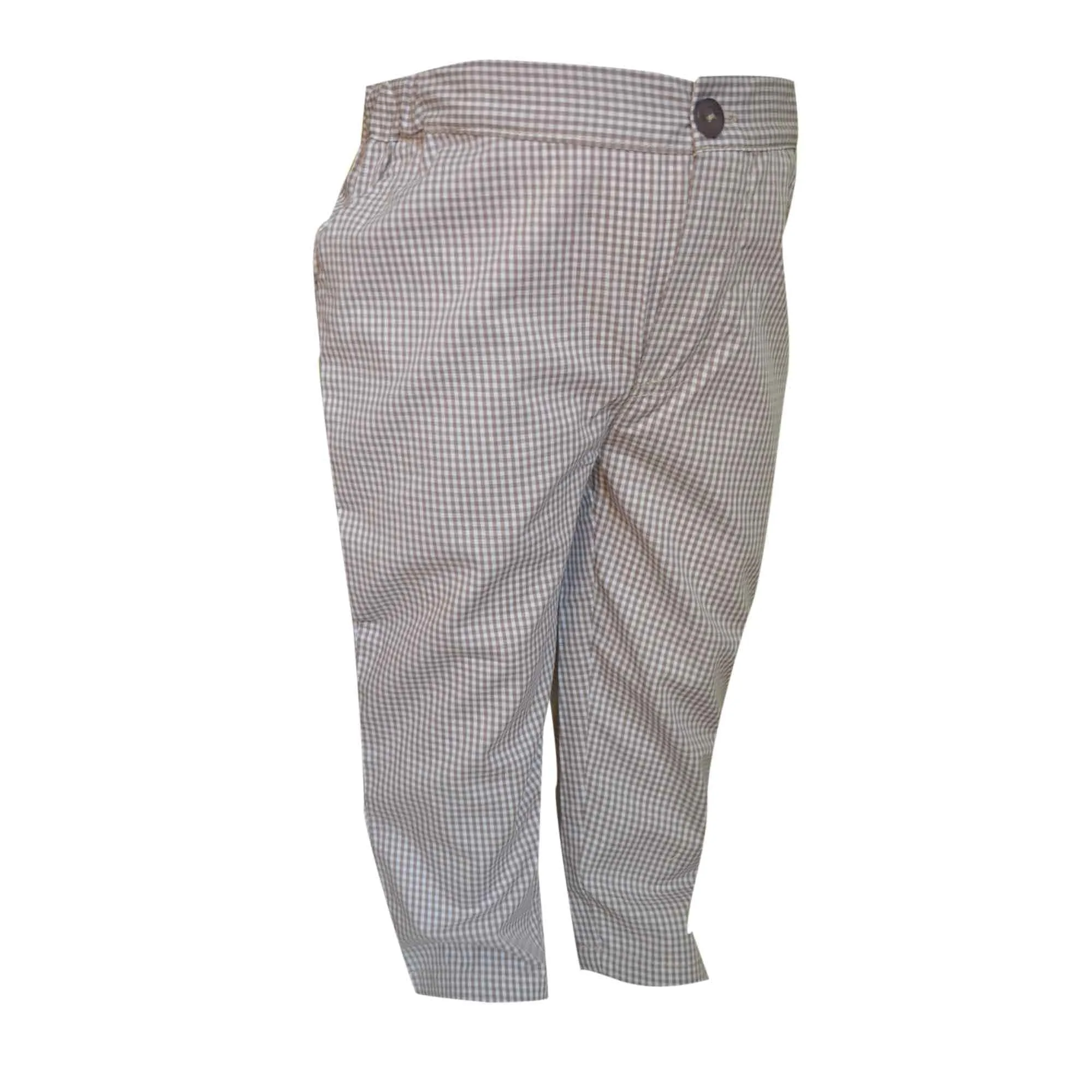 Baby Trousers | Pants | Unisex | Neutral Grey And White | Gingham Check | Formal | Casual | Age 1-12 Months