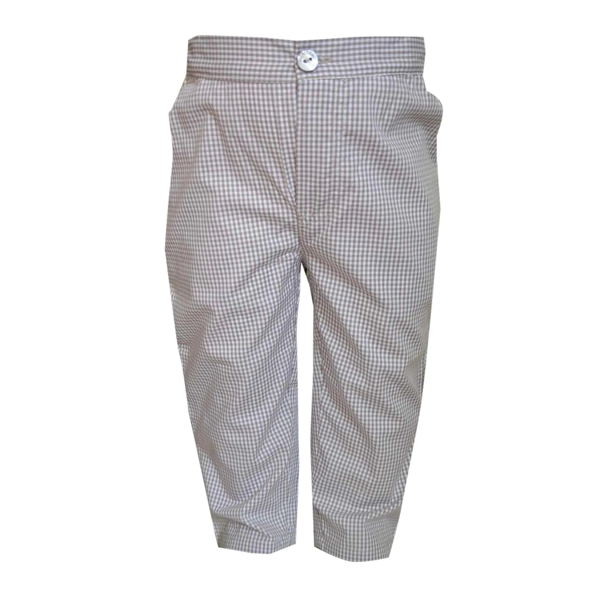 Baby Trousers | Pants | Unisex | Neutral Grey And White | Gingham Check | Formal | Casual | Age 1-12 Months