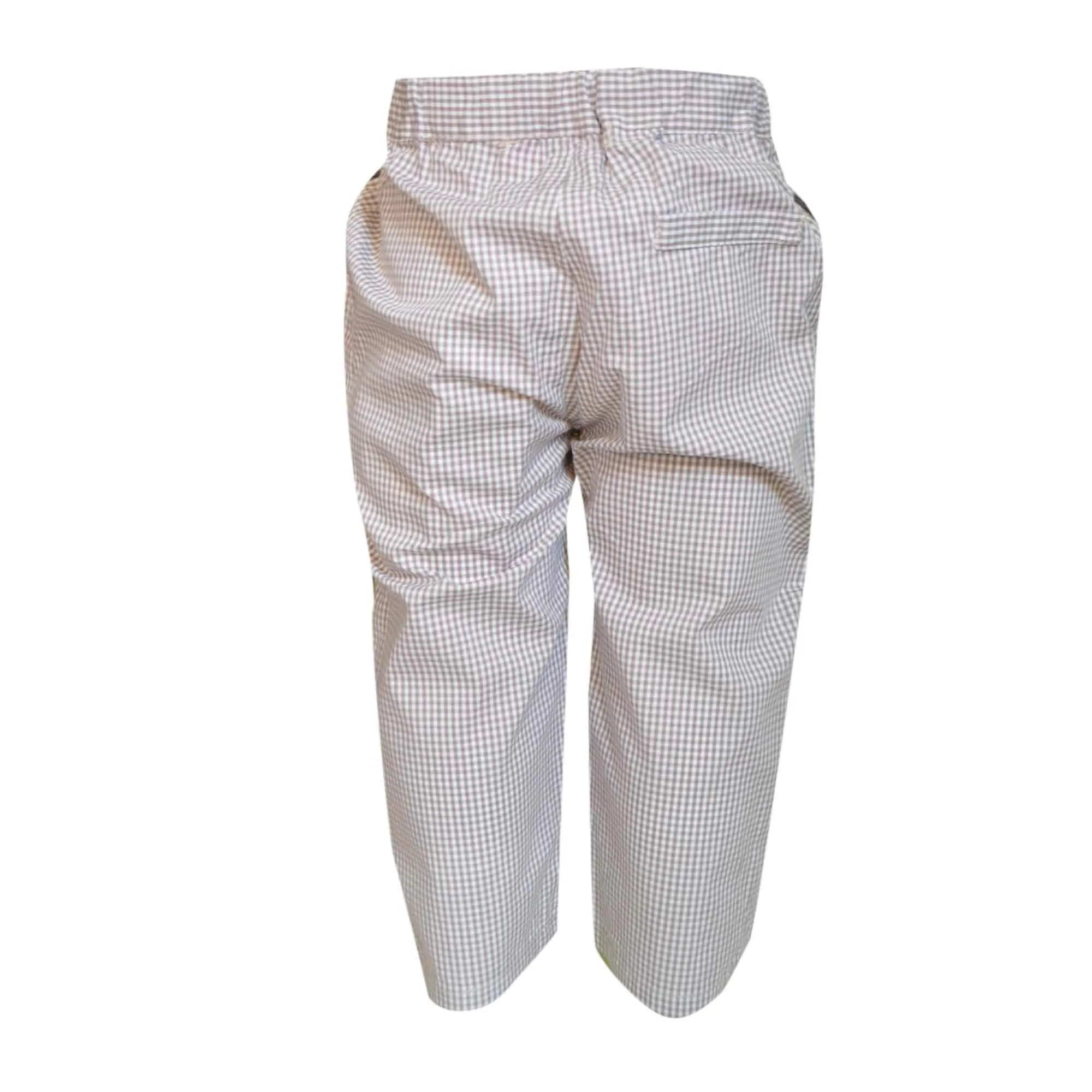 Baby Trousers | Pants | Unisex | Neutral Grey And White | Gingham Check | Formal | Casual | Age 1-12 Months