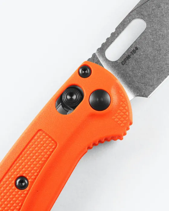 BENCHMADE 15533 MINI TAGGEDOUT 3" STONEWASH CPM-154 ORANGE GRIVORY HANDLES