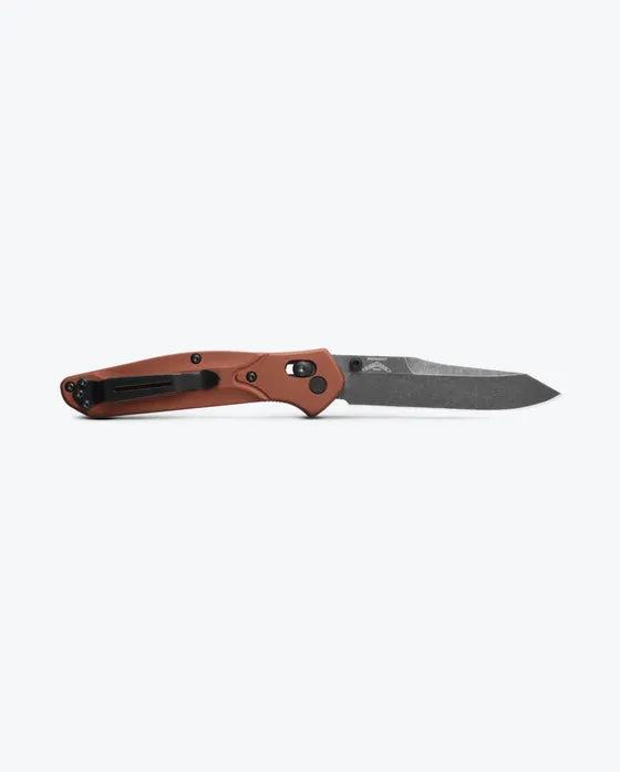 BENCHMADE OSBORNE 940BK-03 3.4" DLC BATTLEWASH CPM-MAGNACUT BURNT COPPER ALUMINUM HANDLES