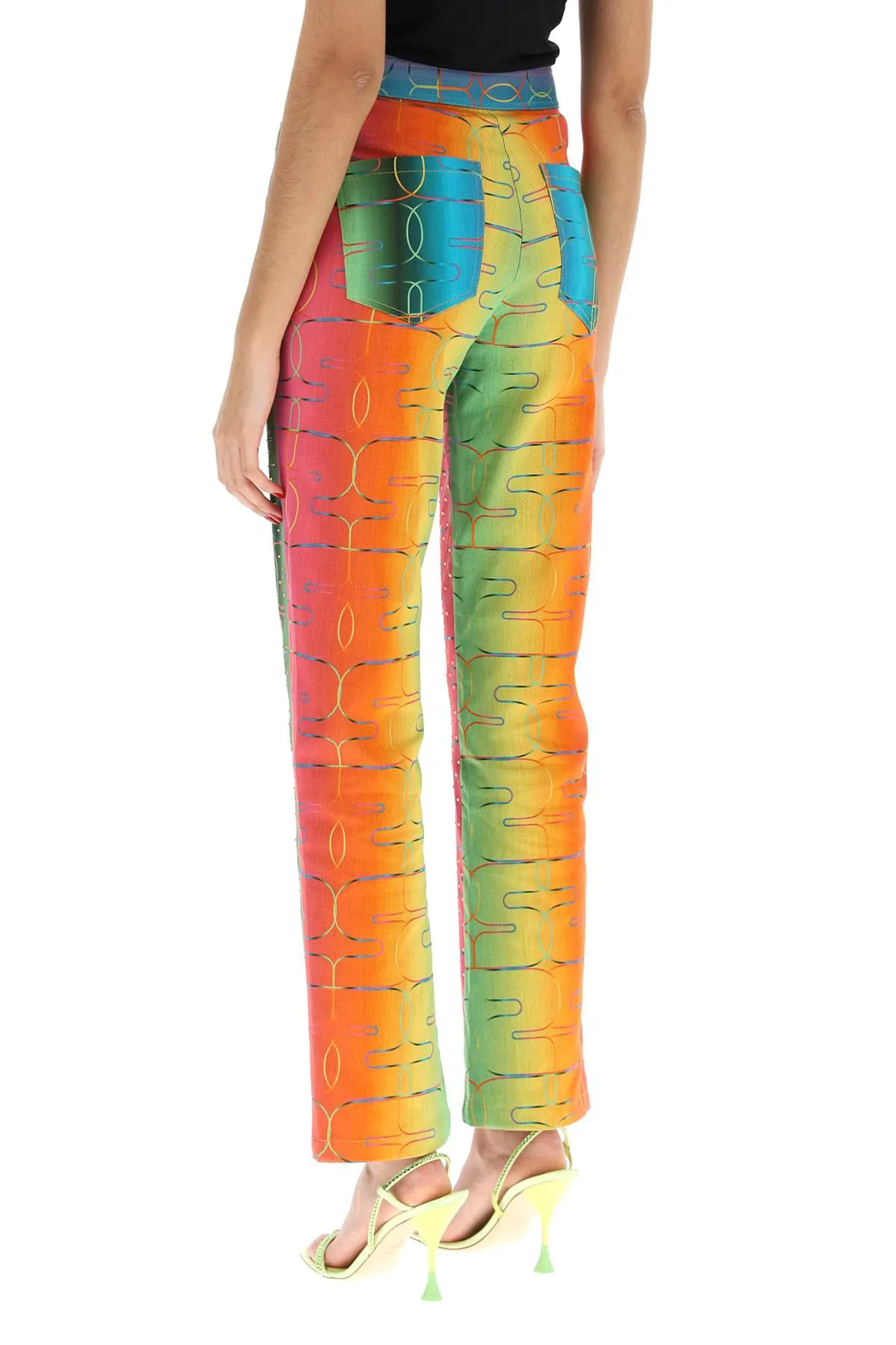 bery' multicolor rhinestone pants