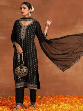 Black Sequinned Kurta Set