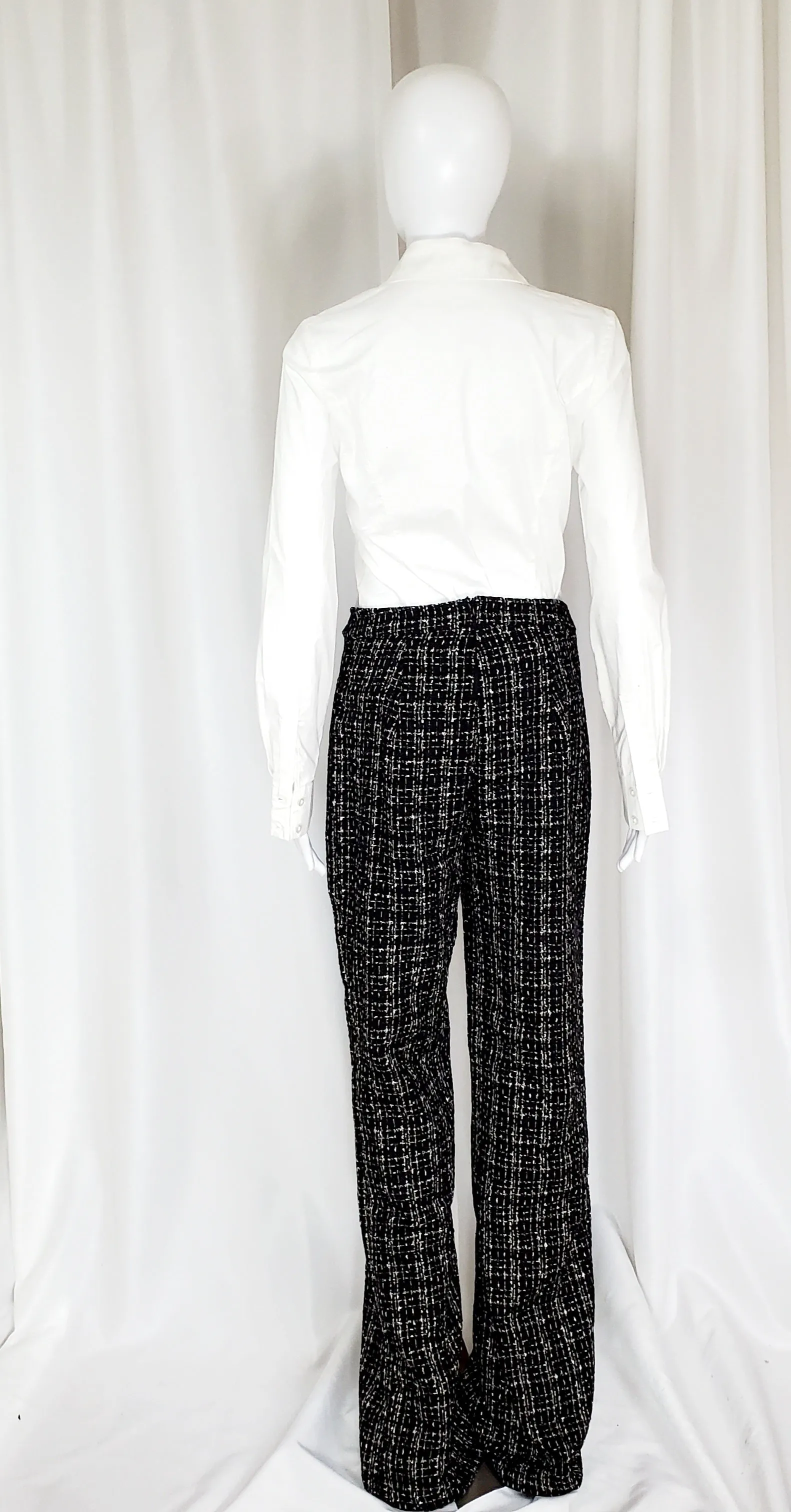 Black Tweed High Waisted Pants