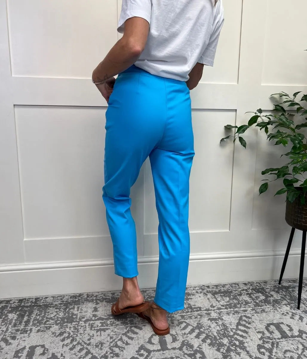 Blue Slim Fit Ankle Grazer Trousers