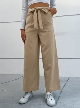 Casual Lace-up Wide-leg Pants