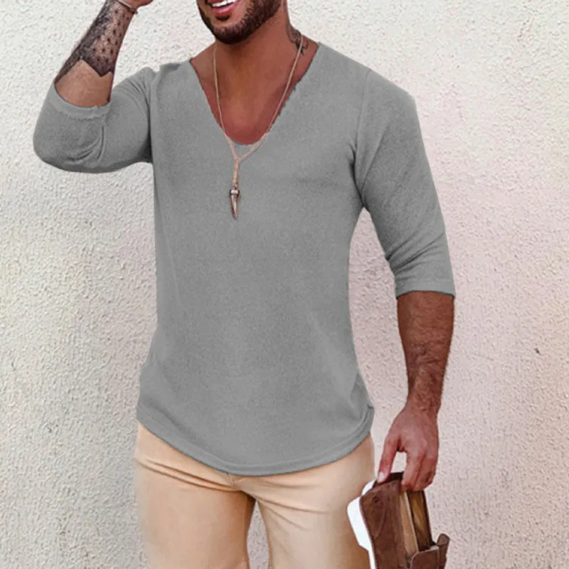 Casual Long-Sleeved Thin V-Neck Knitwear