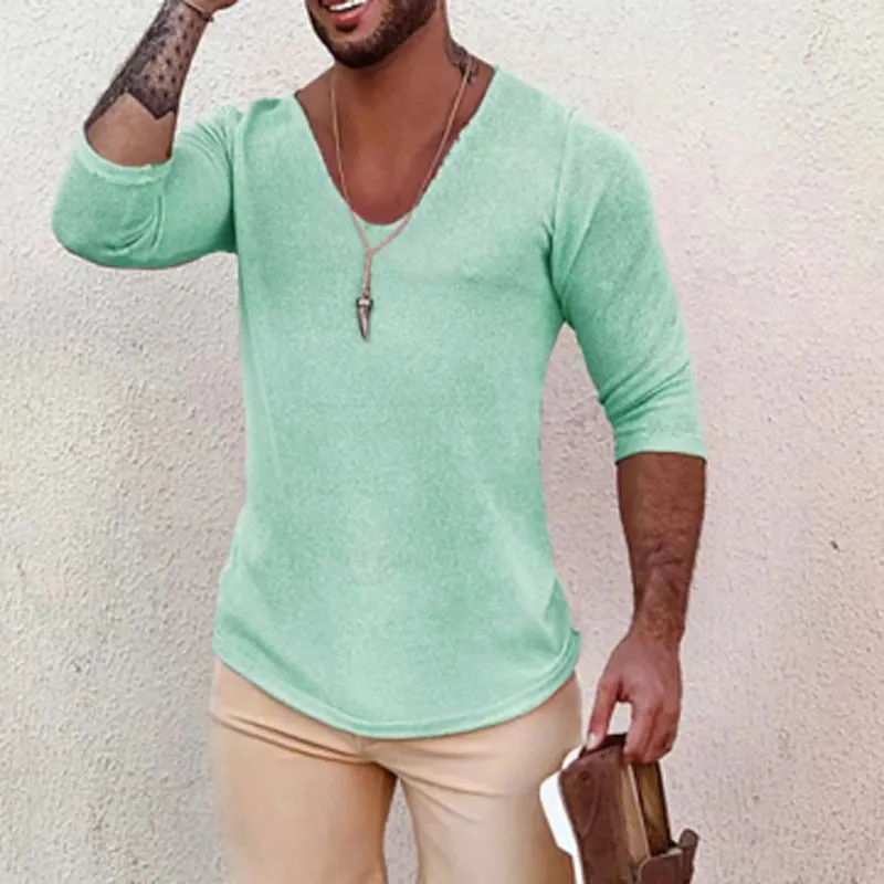 Casual Long-Sleeved Thin V-Neck Knitwear