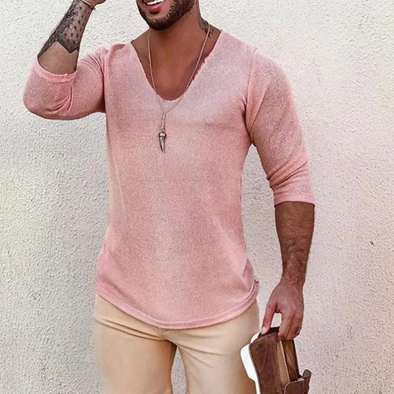 Casual Long-Sleeved Thin V-Neck Knitwear