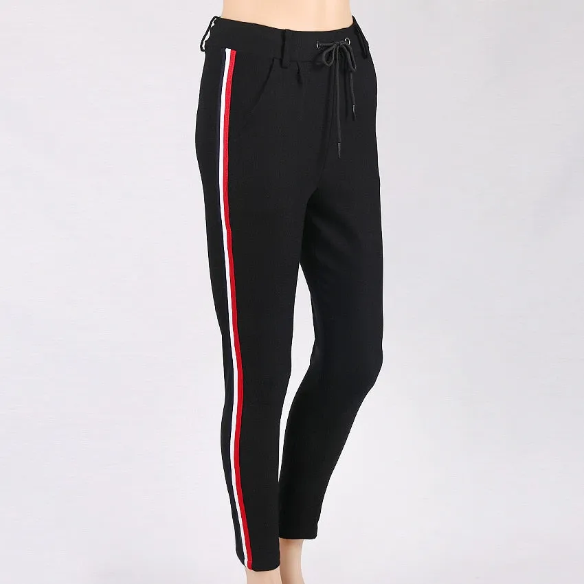 Casual Women High Mid Waist Pencil Pants