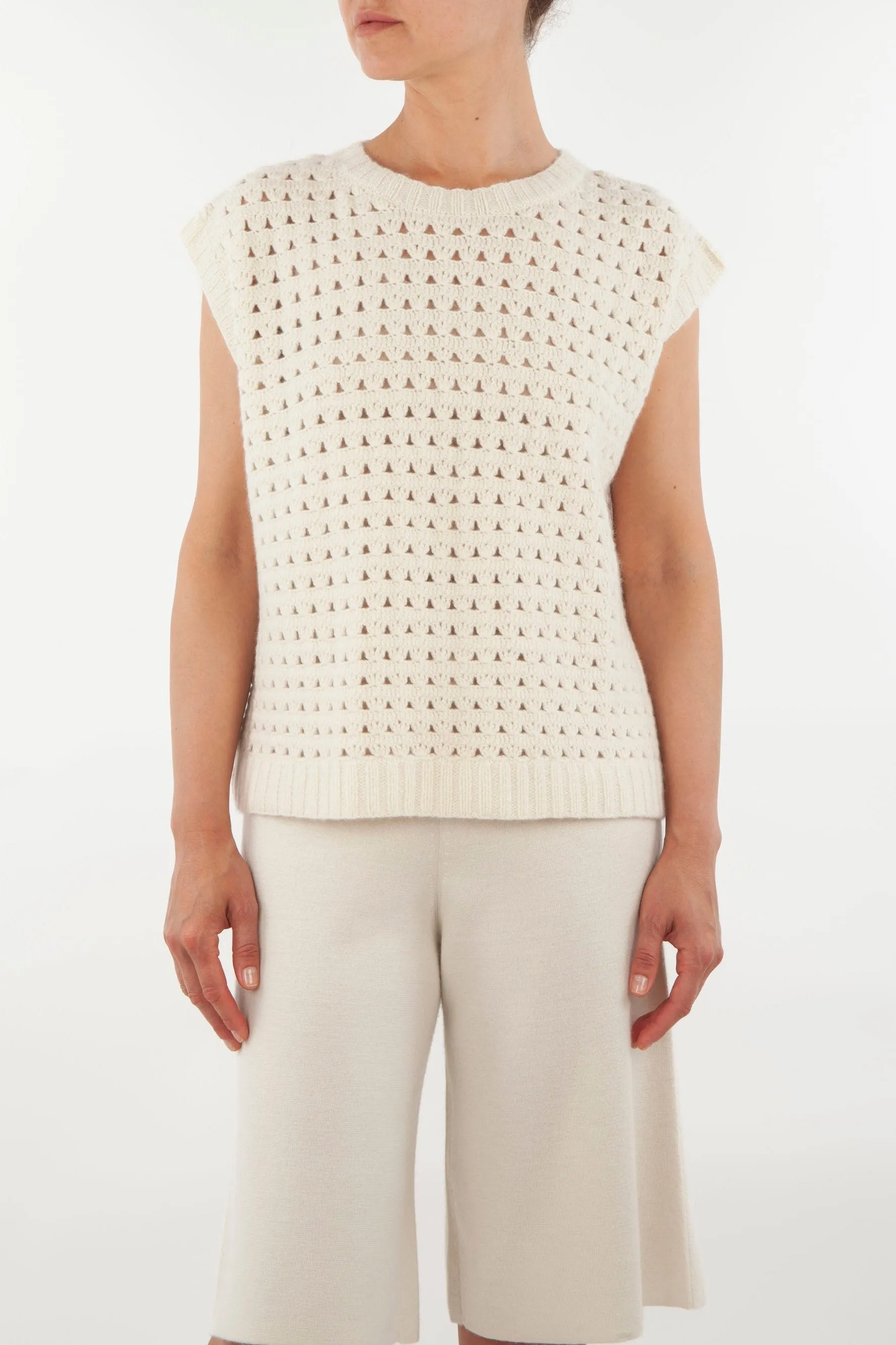 Crochet Cashmere Vest