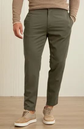 Dark Olive Cotton Chinos Pants