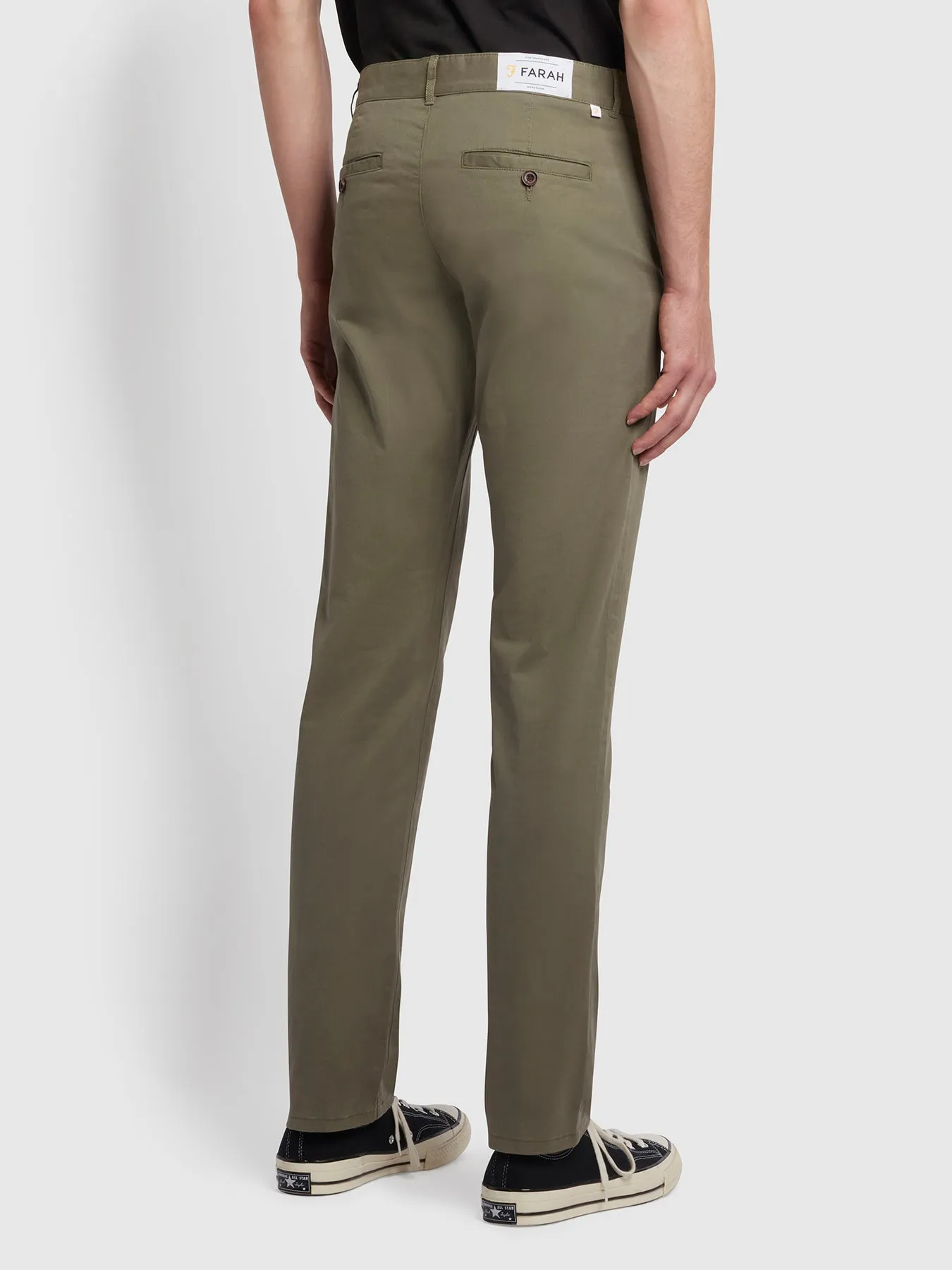 Elm Regular Slim Fit Chinos In Vintage Green