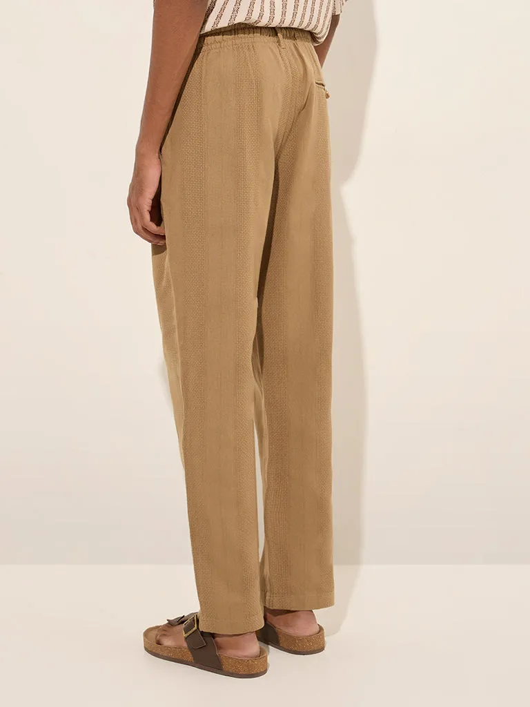 ETA Taupe Relaxed-Fit Mid-Rise Cotton-Blend Chinos