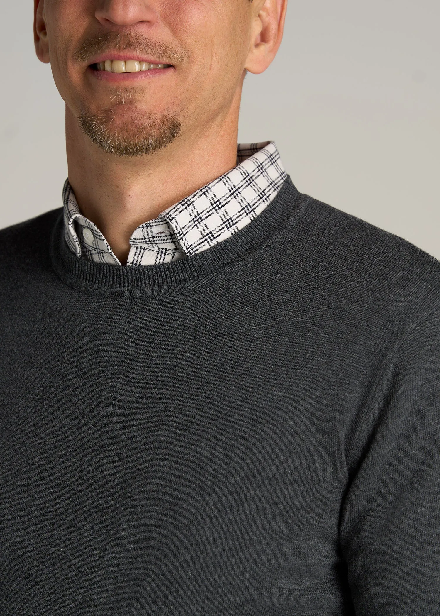 Everyday Crewneck Tall Men's Sweater in Charcoal Mix