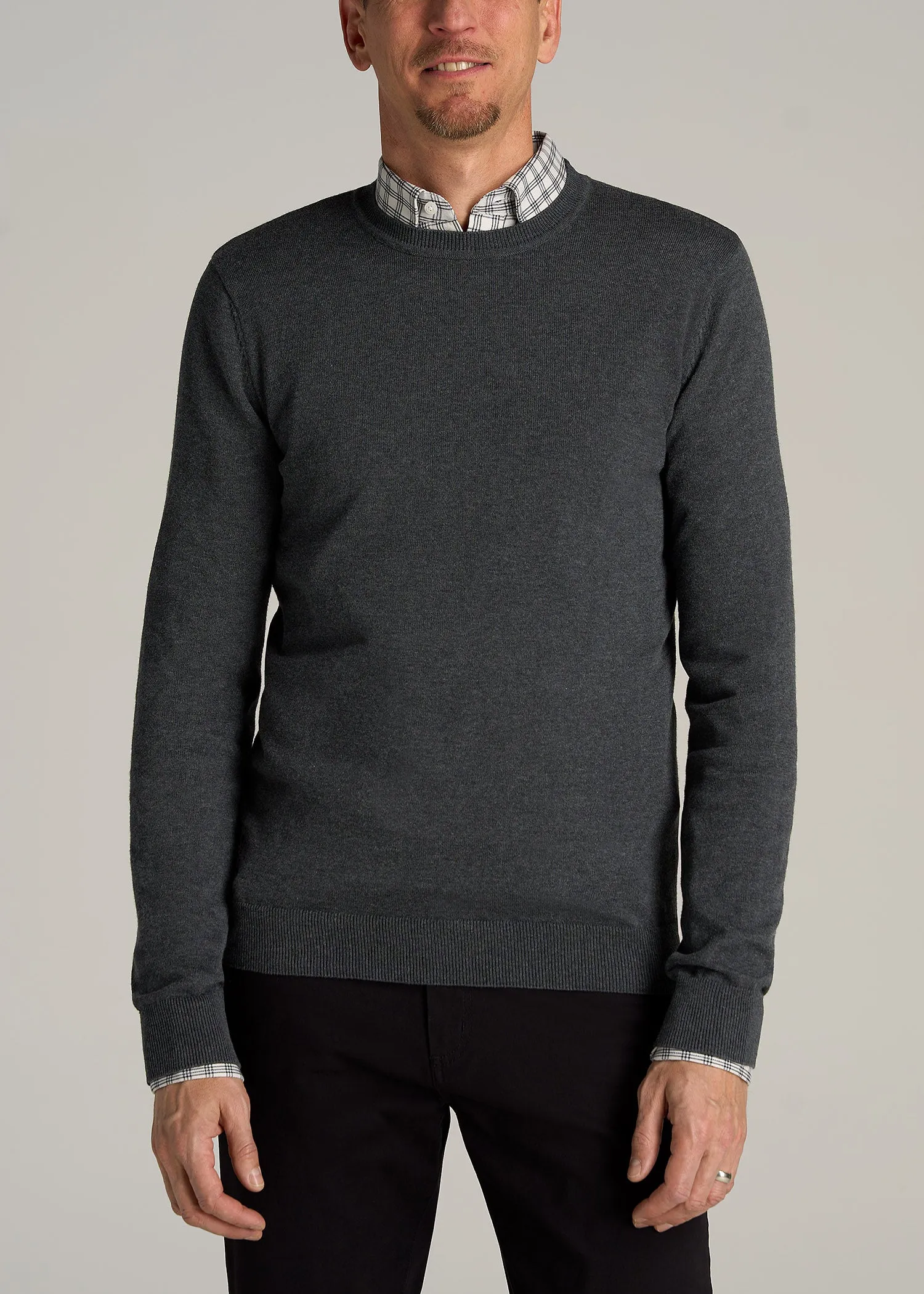 Everyday Crewneck Tall Men's Sweater in Charcoal Mix