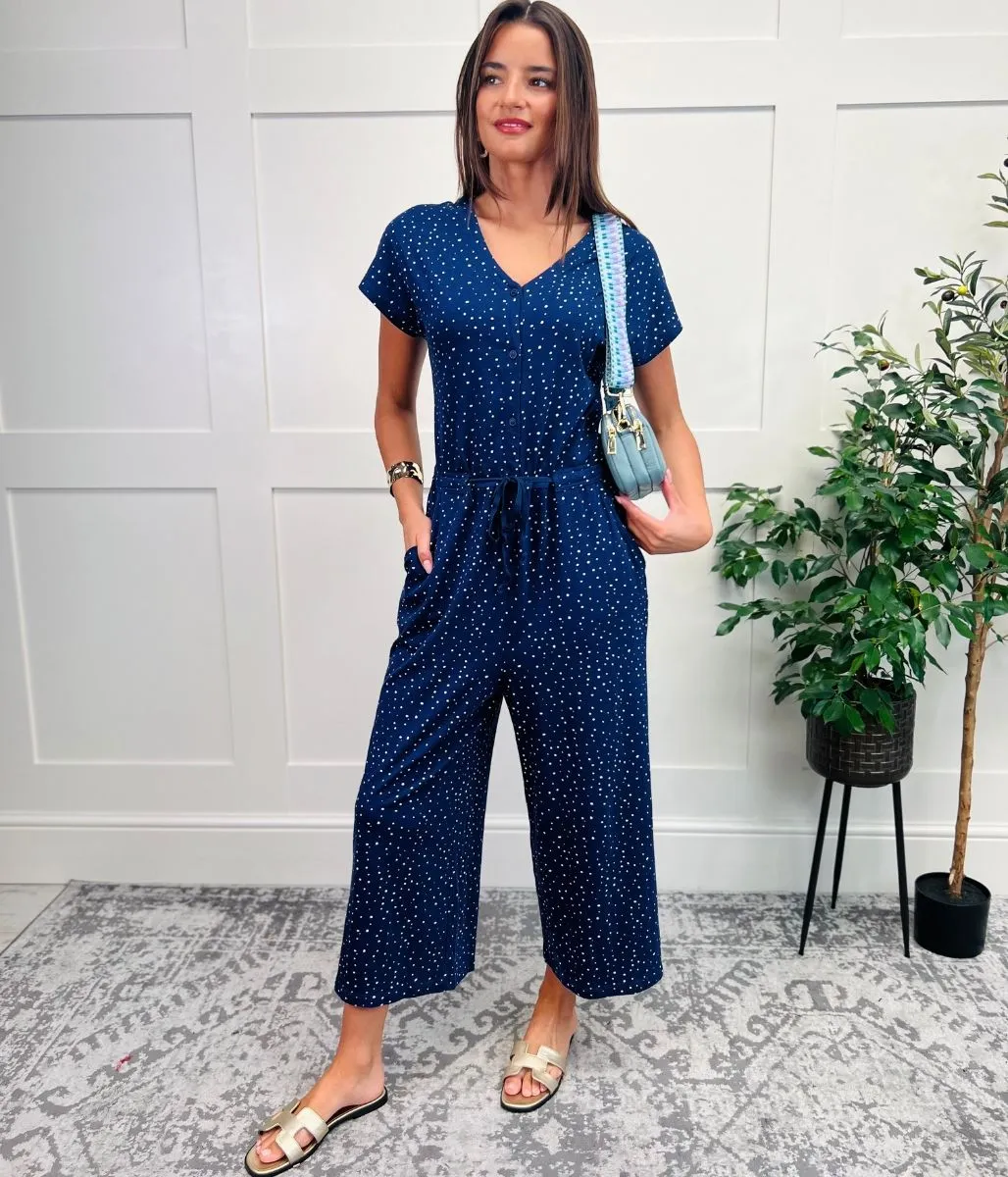 Ex Seasalt Navy Speckle Spot Maritime Jumpsuit