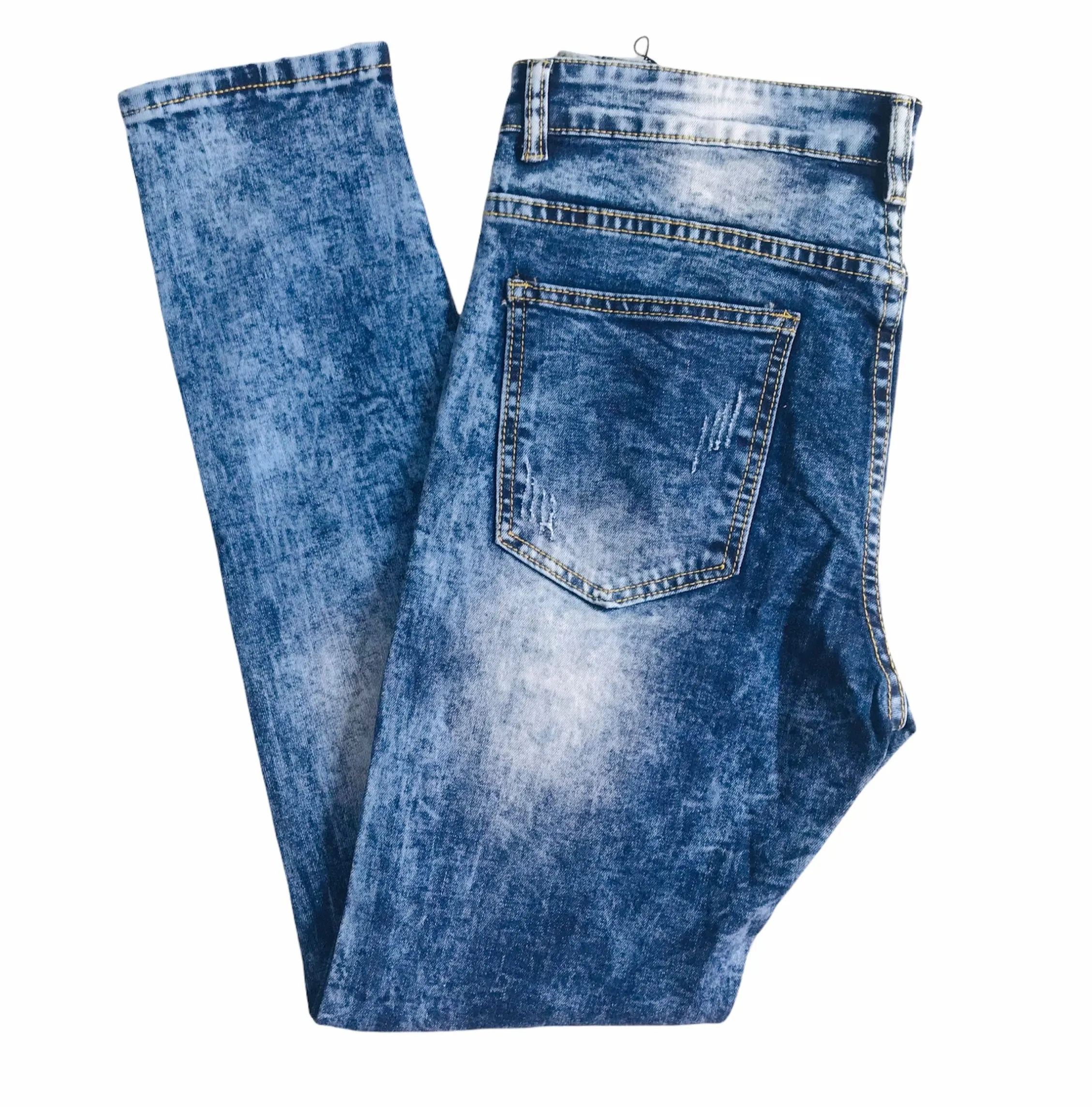 FASHIVO Skinny Fit Distressed Jeans with Studs