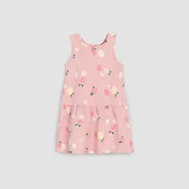 Flower Print Racerback Jersey Dress