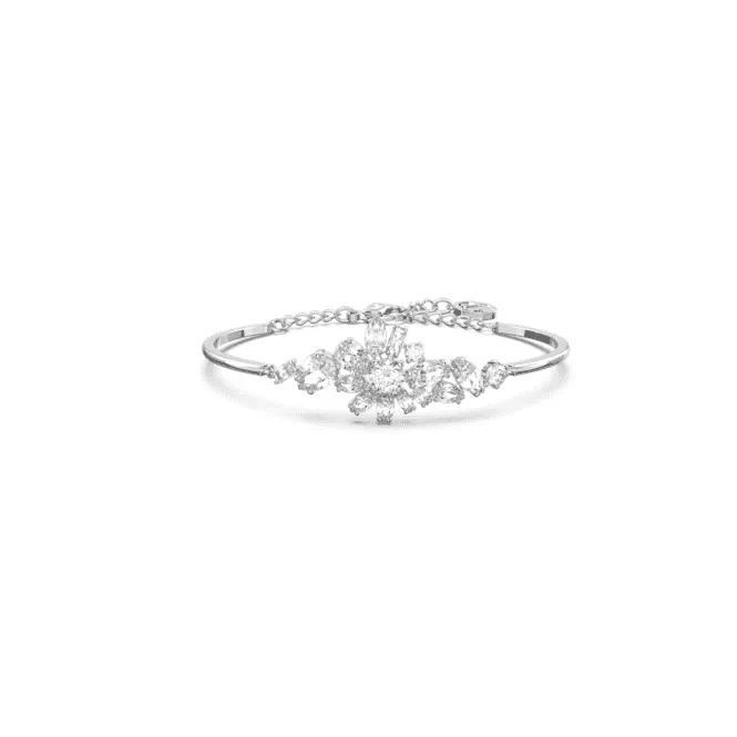 Gema Flower White Rhodium Plated Bangle 5644681