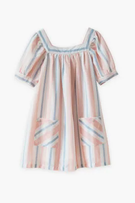 Girls Dress Beet World Cece Pastel Stripe