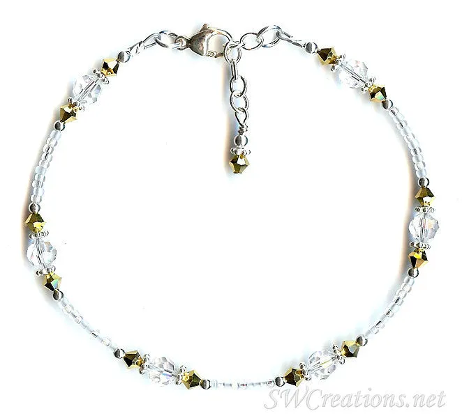 Golden Dream Crystal Beaded Anklet