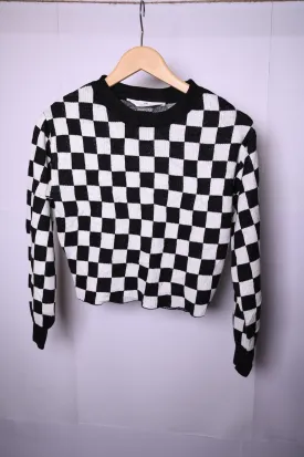 H&M Black & White Sweatshirt (Small)