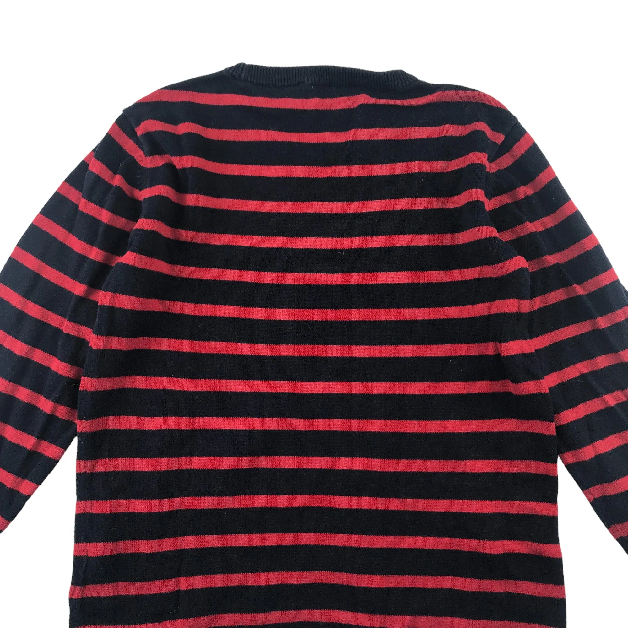 H&M jumper 7-8 years red and navy stripy light layer cotton