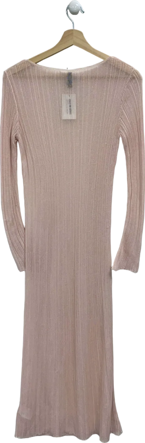 H&M Pink Ribbed Knit Dress UK M