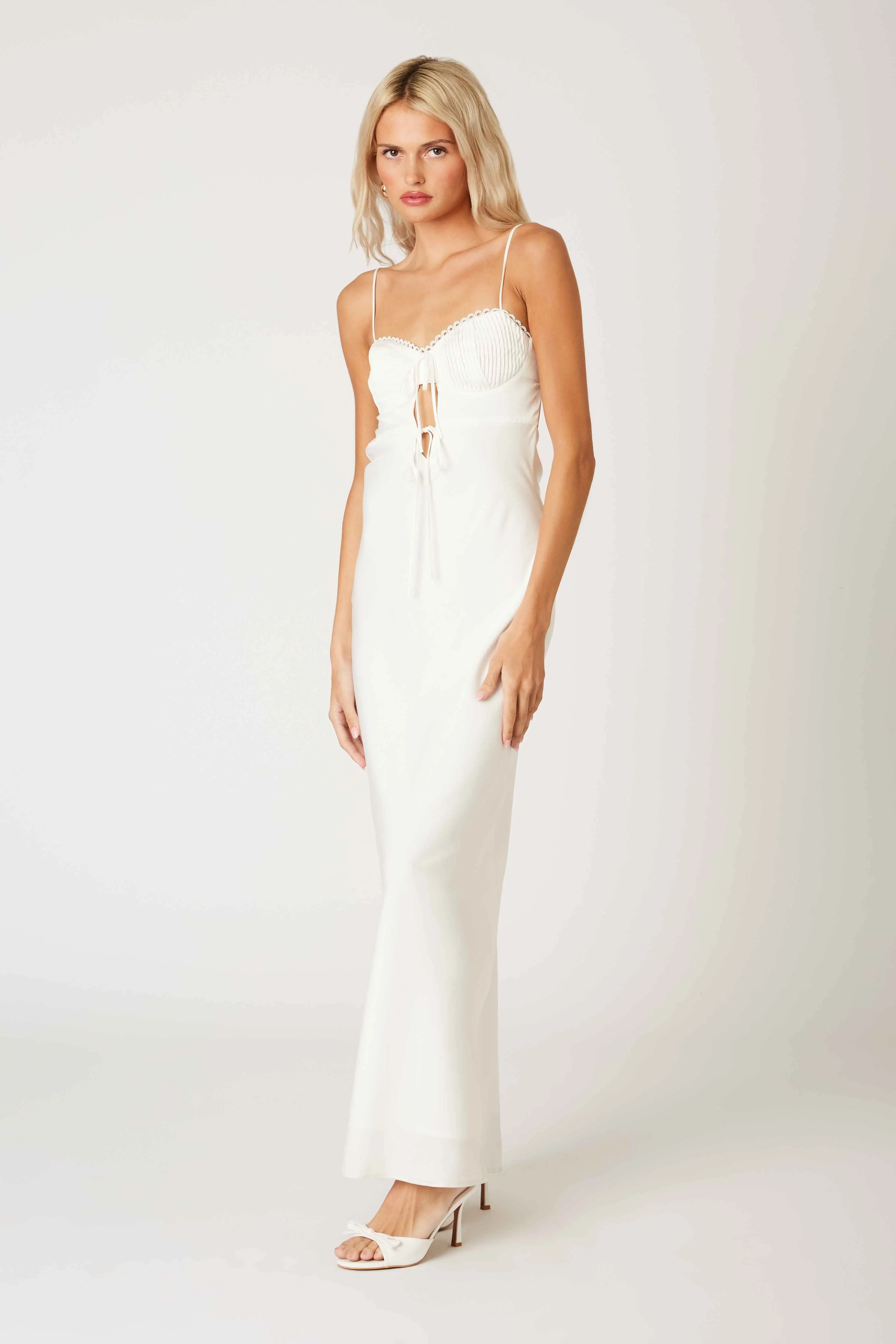 Hannah Milkmaid Slip Maxi Dress - White