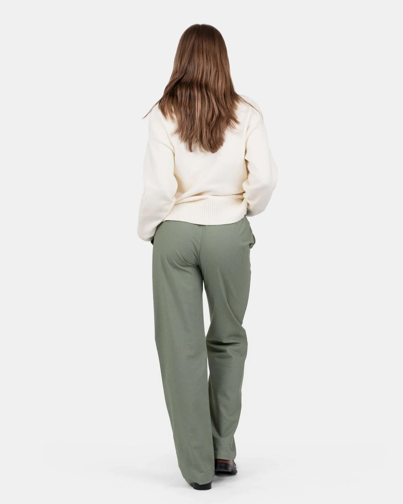 Heavyweight Linen Pants High-waisted Army