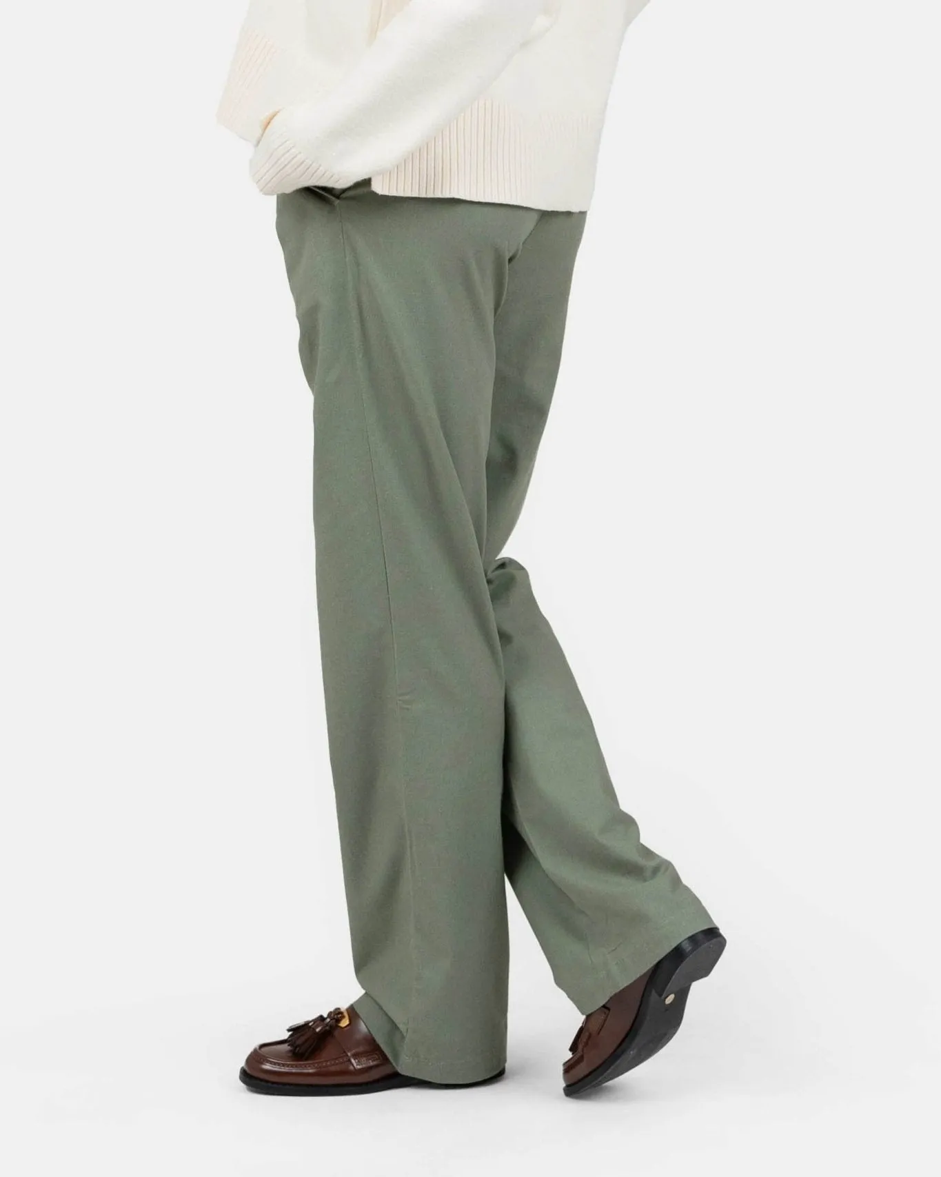 Heavyweight Linen Pants High-waisted Army