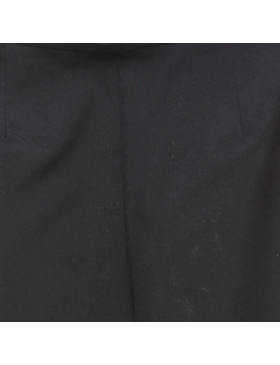 High Waist Black Casual Trousers - W30 L31