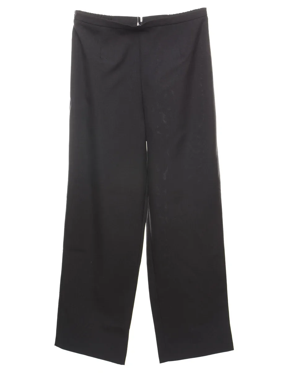 High Waist Black Casual Trousers - W30 L31