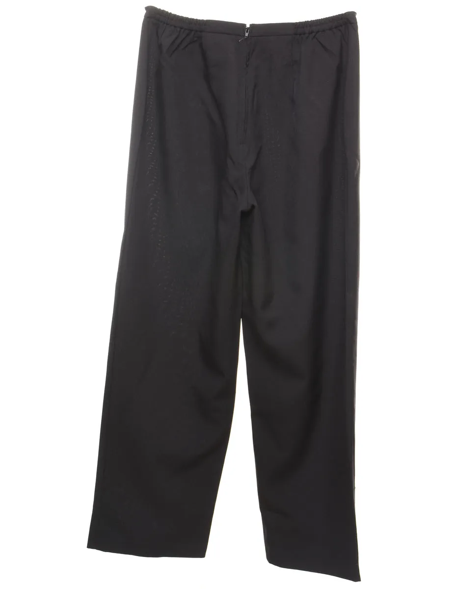 High Waist Black Casual Trousers - W30 L31