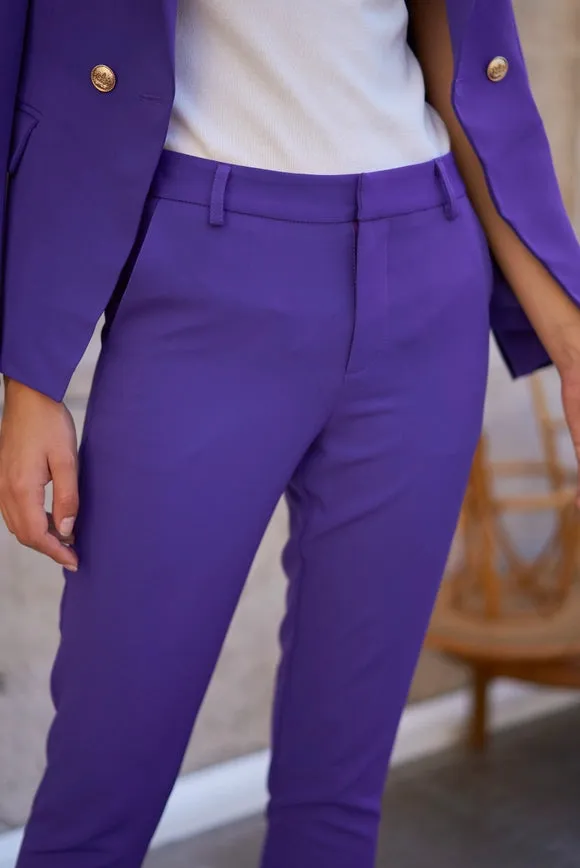 High Waist Cigarette Pants Violet