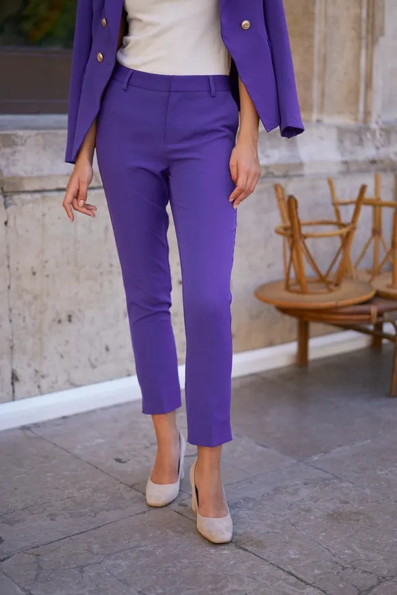 High Waist Cigarette Pants Violet