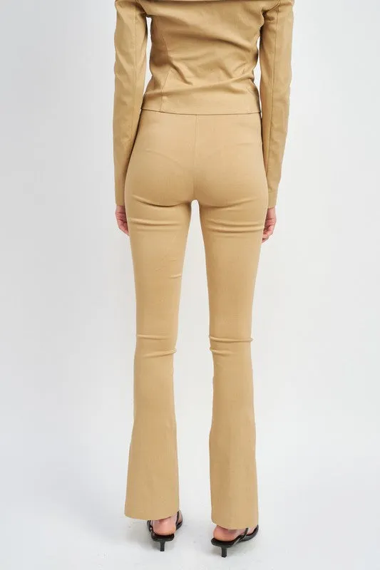 HIGH WAIST PANTS WITH FRONT SLITS