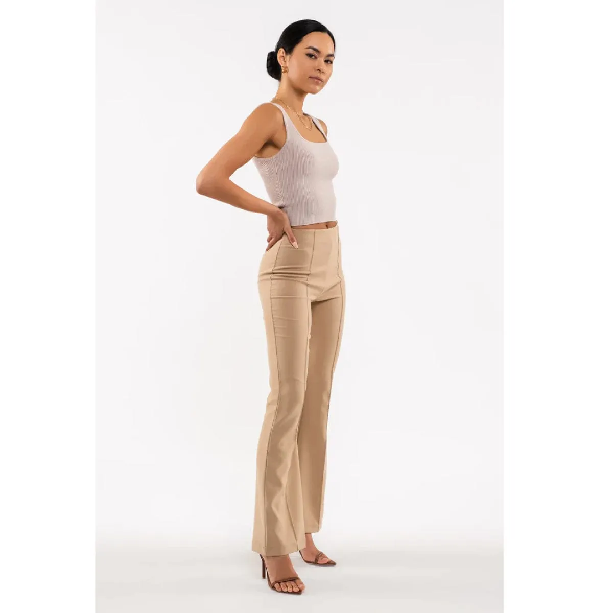 High Waisted Flared Leg Pant