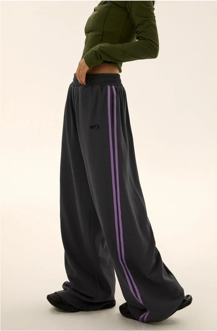 high-waisted track pants