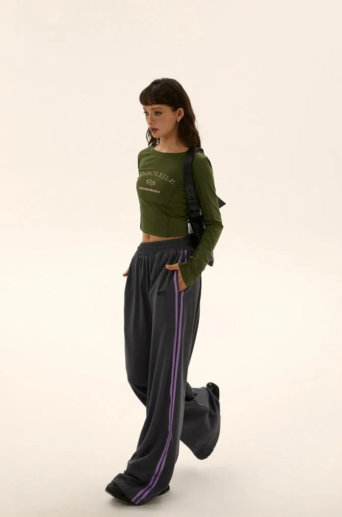 high-waisted track pants