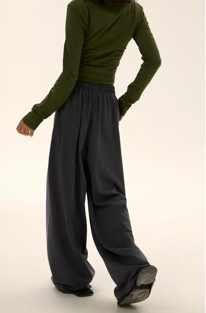 high-waisted track pants